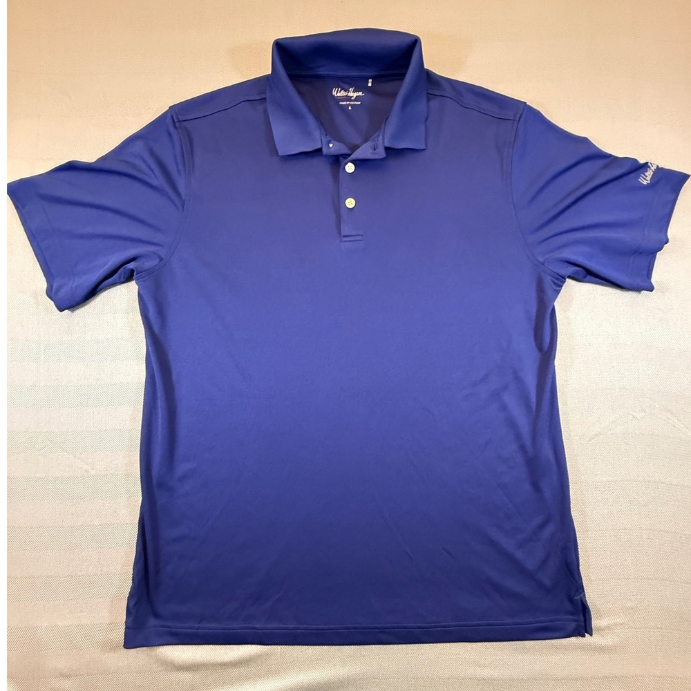 Walter Hagen Essentials Mens Large Blue Short Sleeve Golf Polo Shirt RN 104141